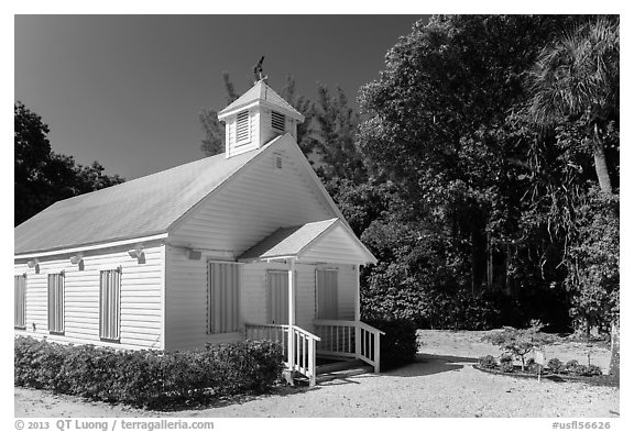 Captiva Chapel by the Sea, Captiva Island. Florida, USA (black and white)