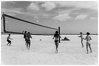 Volleyball at Siesta Beach, Sarasota. Florida, USA ( black and white)