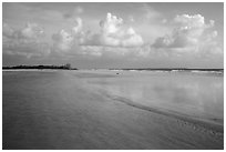 Beach and shallow flats, Fort De Soto beach. Florida, USA ( black and white)