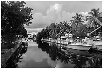 Canal, Big Pine Key. The Keys, Florida, USA (black and white)