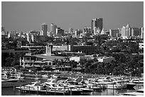 Marina and Miami Beach. Florida, USA ( black and white)