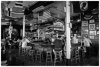 Inside Sloppy Joes. Key West, Florida, USA ( black and white)