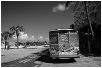Truck with ad for Dry Tortugas tour. Key West, Florida, USA ( black and white)