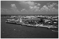 Mallory Square from above. Key West, Florida, USA ( black and white)