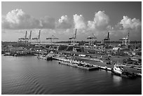 Seaport, Miami. Florida, USA ( black and white)