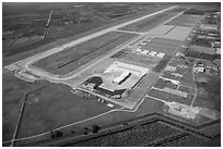 Aerial view of Homestead air force base. Florida, USA ( black and white)