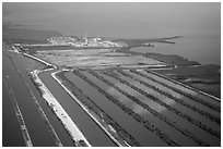 Aerial view of Turkey Point Nuclear Generating Station. Florida, USA ( black and white)