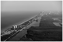 Aerial view of Fort Lauderdale Coast. Florida, USA ( black and white)