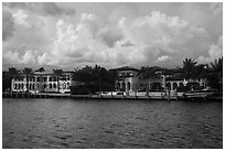 Waterfront mansions. Coral Gables, Florida, USA ( black and white)