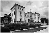 Mansion, Vizcaya Museum, Coconut Grove, Miami. Florida, USA ( black and white)