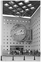 Line at World of Coca-Cola (R) entrance. Atlanta, Georgia, USA ( black and white)