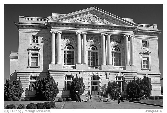 Federal building and courhouse in neo-classical style. Georgia, USA (black and white)