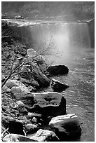 Cumberland falls in winter. Kentucky, USA (black and white)