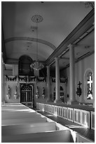 Interior of the church Saint-Martin-de-Tours, Saint Martinville. Louisiana, USA ( black and white)