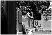 Tombs in Saint Louis cemetery. New Orleans, Louisiana, USA ( black and white)