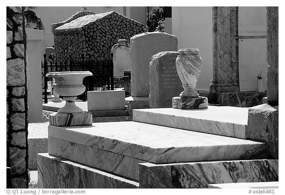 Tombs in Saint Louis cemetery. New Orleans, Louisiana, USA (black and white)