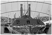 Ironclad union gunboat Cairo, Vicksburg National Military Park. Vicksburg, Mississippi, USA (black and white)