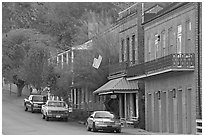 Natchez under-the-hill street. Natchez, Mississippi, USA (black and white)