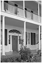 Facade of Griffith-McComas house. Natchez, Mississippi, USA (black and white)