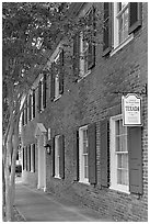 Texada, a red brick house built in 1792. Natchez, Mississippi, USA (black and white)