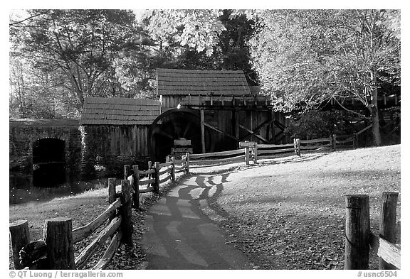 Mabry Mill, Blue Ridge Parkway. Virginia, USA (black and white)
