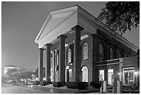 First Baptist Church at night. Columbia, South Carolina, USA (black and white)