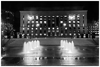 Courthouse and city hall by night. Nashville, Tennessee, USA ( black and white)