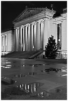 War memorial and reflections by night. Nashville, Tennessee, USA ( black and white)