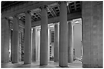 Columns of War memorial by night. Nashville, Tennessee, USA ( black and white)