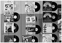 Historic vinyl records. Nashville, Tennessee, USA (black and white)