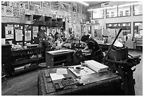 Hatch Show Print, one of the oldest poster shops in the country. Nashville, Tennessee, USA ( black and white)