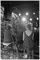 Singers from behind scene at Tootsie Orchid Lounge. Nashville, Tennessee, USA ( black and white)