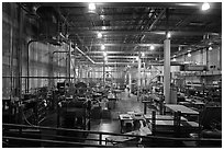 Inside of factory room. Memphis, Tennessee, USA (black and white)