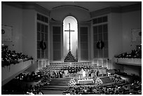 Gospel mass in Mississipi Boulevard Christian Church. Memphis, Tennessee, USA ( black and white)