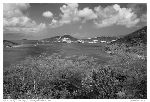 Crown Bay. Saint Thomas, US Virgin Islands (black and white)