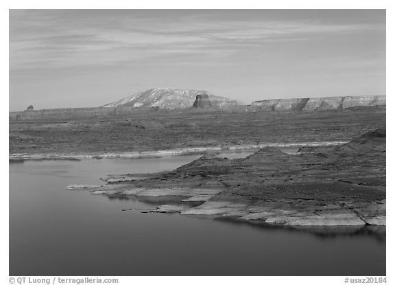 Antelope Island and Lake Powell. USA (black and white)
