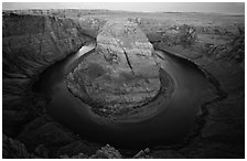 Horseshoe Bend of the Colorado River near Page. Arizona, USA (black and white)