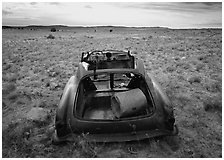 Car wreck. Arizona, USA (black and white)
