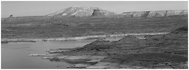 Lake Powell landscape. Arizona, USA (Panoramic black and white)