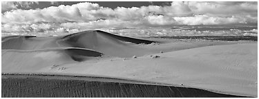 Sand dunes and clouds. Canyon de Chelly  National Monument, Arizona, USA (Panoramic black and white)