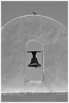 Bell, San Xavier del Bac Mission (the White Dove of the Desert). Tucson, Arizona, USA ( black and white)