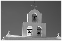 Bell tower, San Xavier del Bac Mission. Tucson, Arizona, USA (black and white)