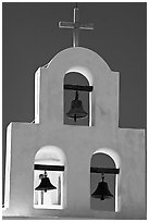 White Bell tower, San Xavier del Bac Mission. Tucson, Arizona, USA ( black and white)