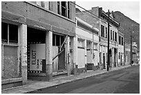Dilapidated buildings, Clifton. Arizona, USA ( black and white)