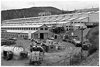Morenci concentrator building. Arizona, USA (black and white)