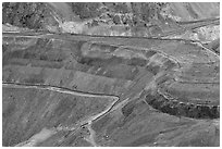 Terrain detail, Morenci mine. Arizona, USA ( black and white)