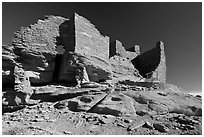 Wukoki pueblo, Wupatki National Monument. Arizona, USA ( black and white)