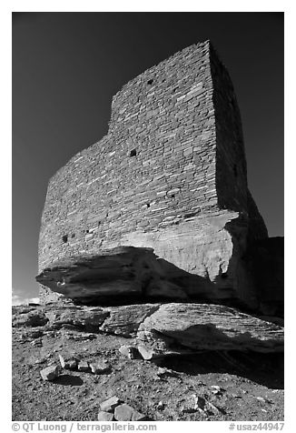 Masonary wall, Wukoki pueblo, Wupatki National Monument. Arizona, USA