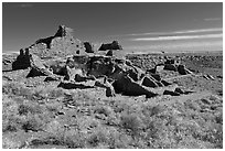 Wupatki Pueblo, Wupatki National Monument. Arizona, USA ( black and white)
