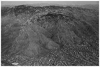 Aerial view of Tucson outskirts and Rincon Mountains. Tucson, Arizona, USA ( black and white)